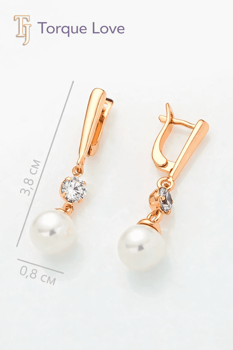 Women's jewelry earrings with pearls, long