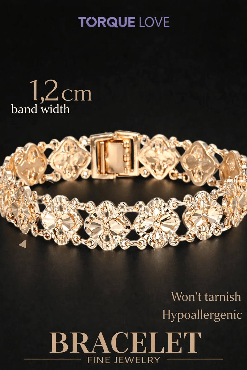 Wide women's wrist bracelet