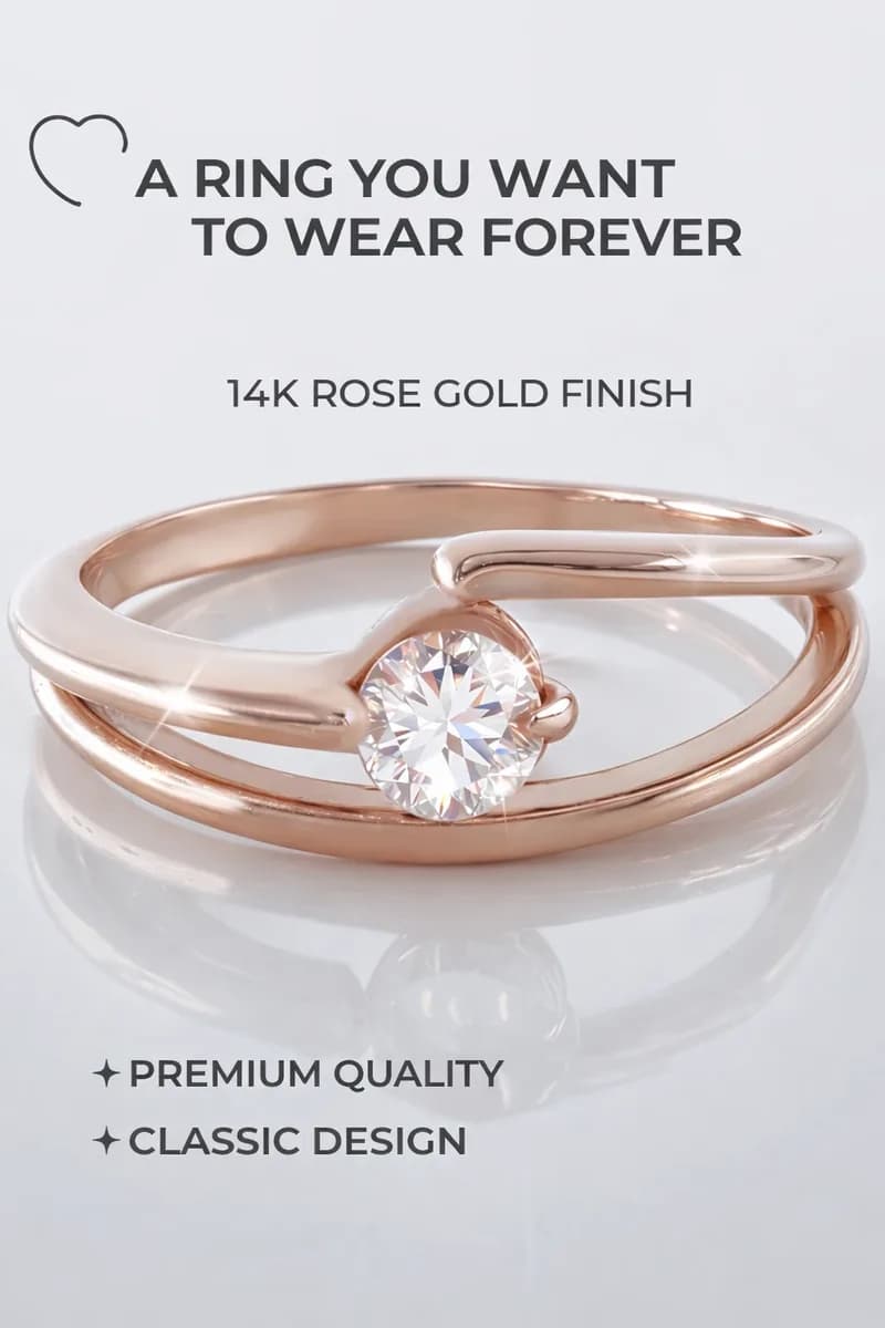 Gold plated ring with stone jewelry