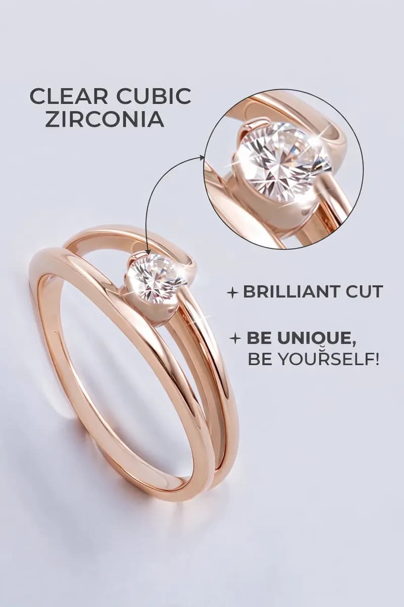 Gold plated ring with stone jewelry