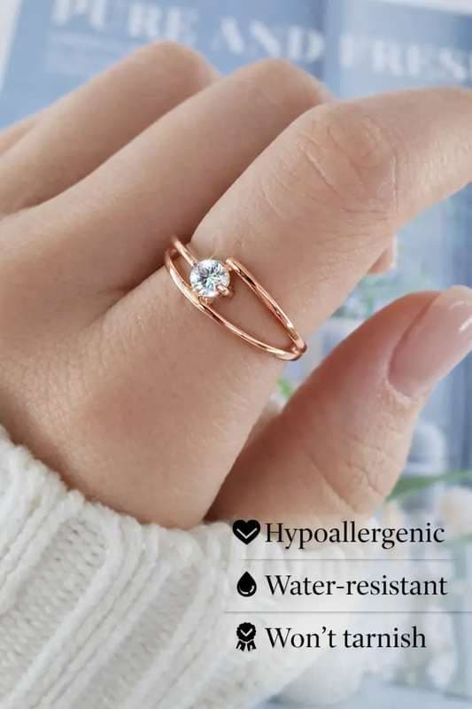 Gold plated ring with stone jewelry