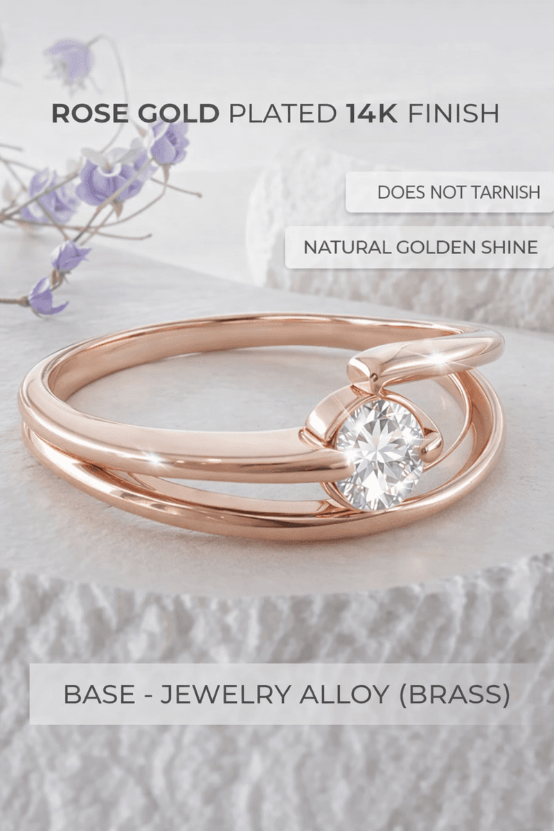 Gold plated ring with stone jewelry