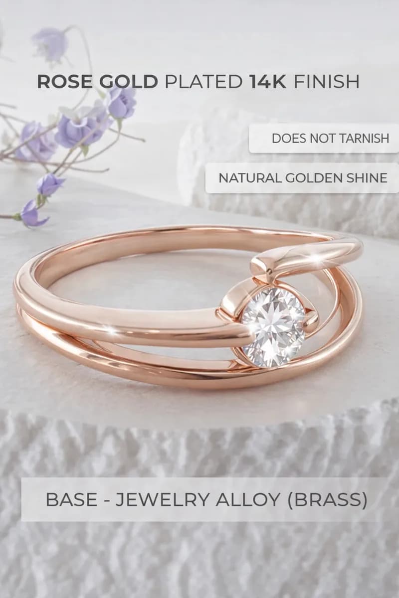 Gold plated ring with stone jewelry