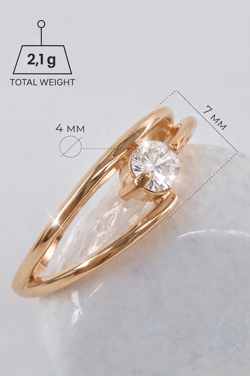Gold plated ring with stone jewelry