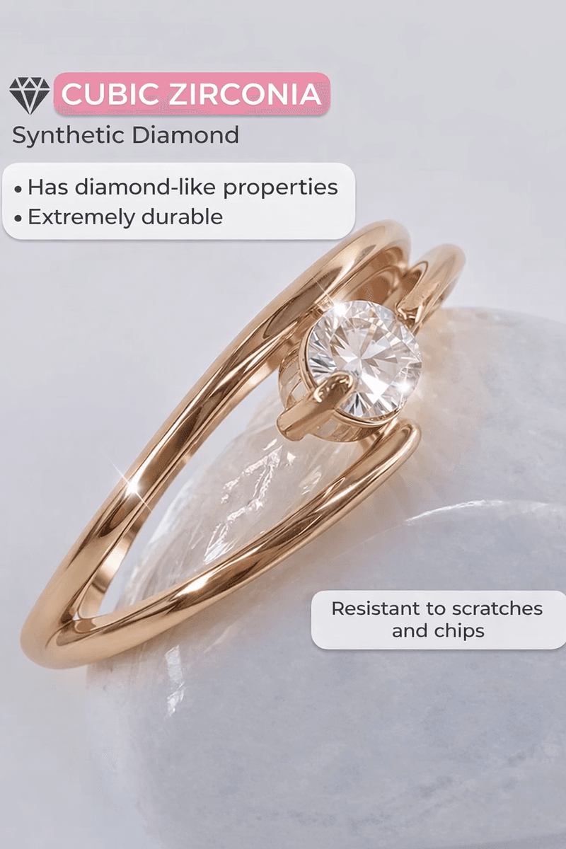 Gold plated ring with stone jewelry