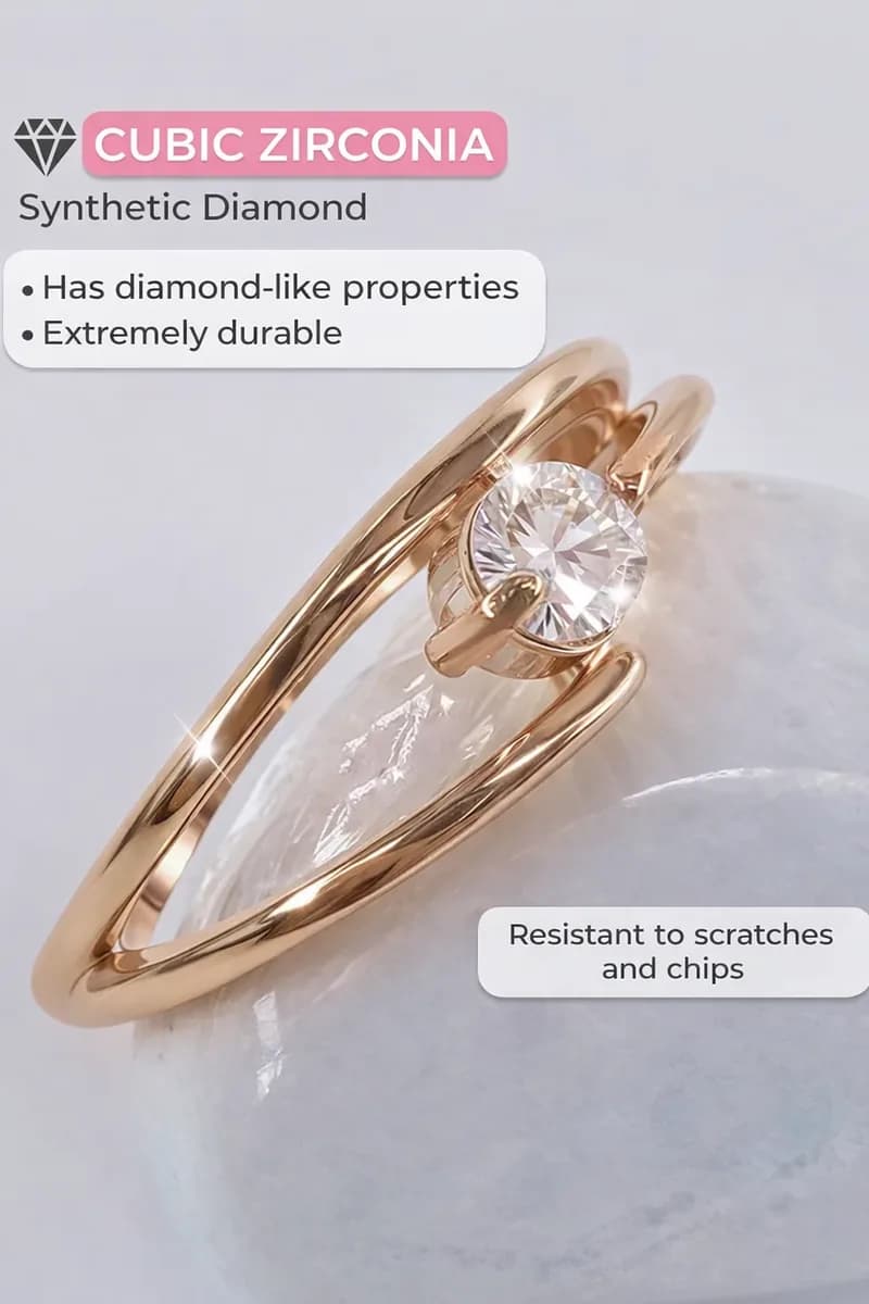 Gold plated ring with stone jewelry