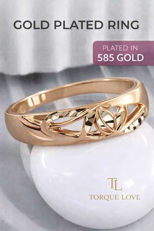 Gold plated diamond ring