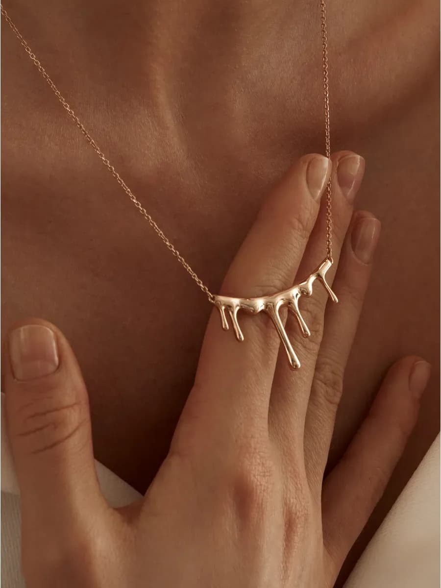 Necklace 925 silver chain with drop pendant with gold plated