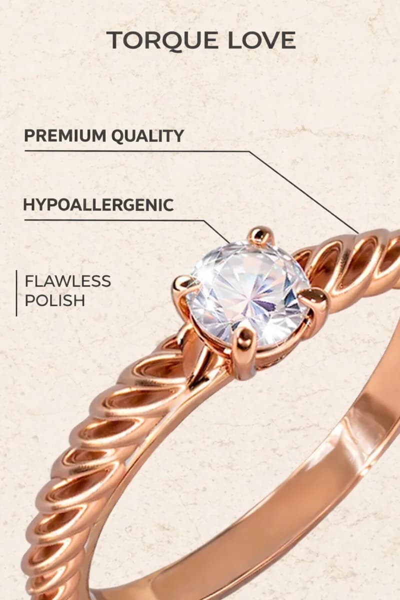 Gold plated engagement ring with stone jewelry