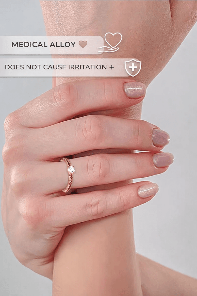 Gold plated engagement ring with stone jewelry
