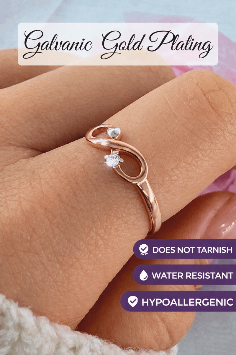 Gold plated ring jewelry heart