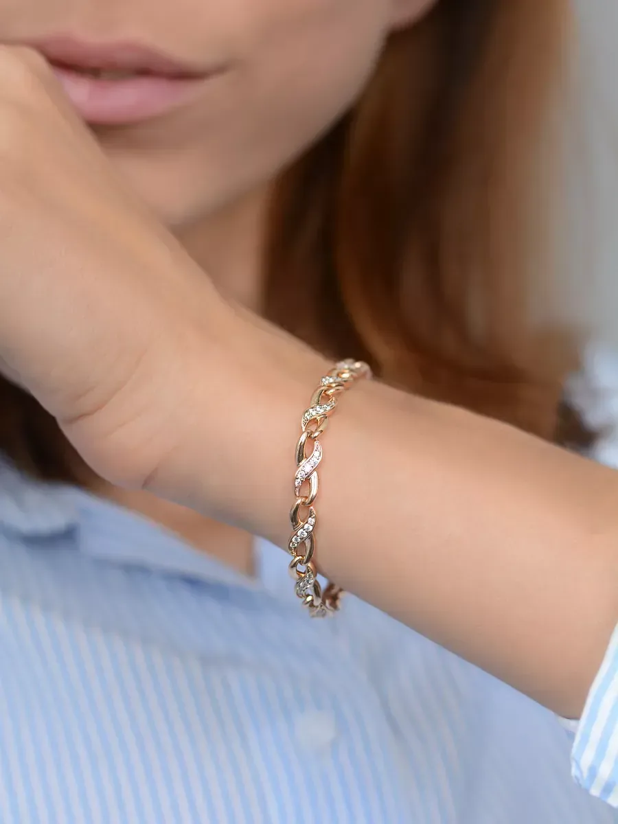 Gold jewelry hand bracelet