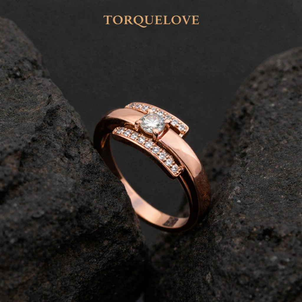 Gold Plated Jewelry Ring With Stones