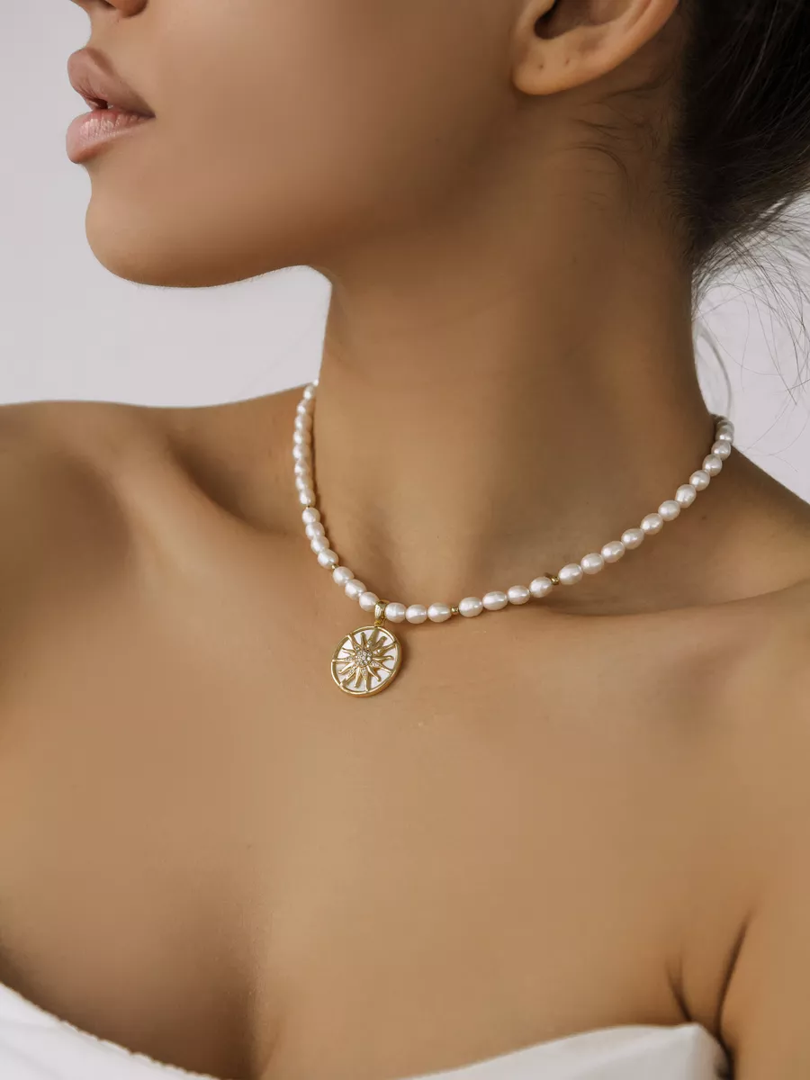 Neck Choker Jewelry Pearl Necklace With Pendant