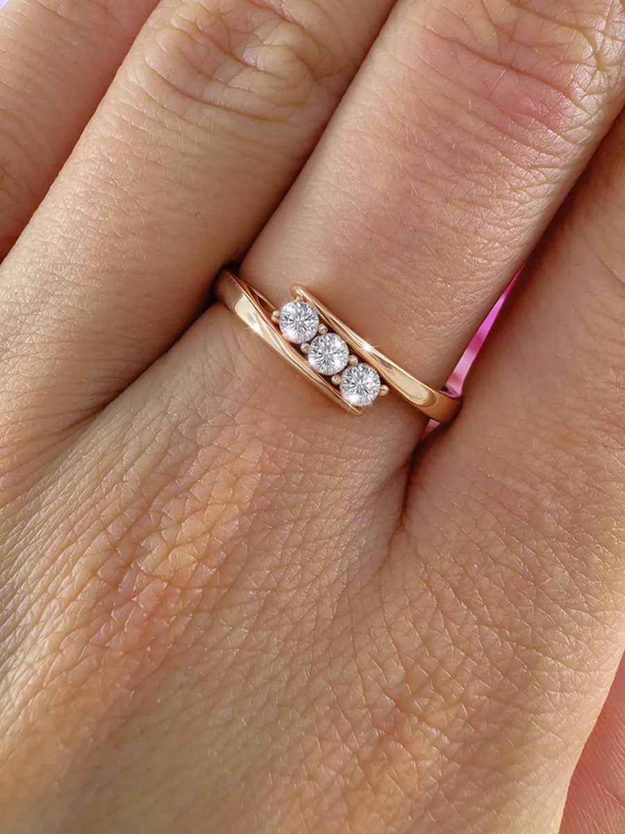 Women's Gold Plated Ring With Cubic Zirconia