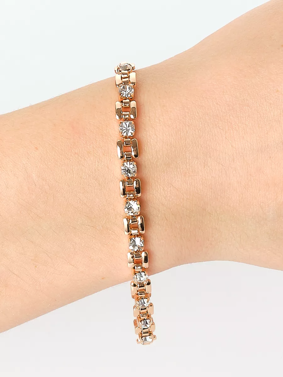 Cubic Zirconia Dubai Gold Hand Bracelet