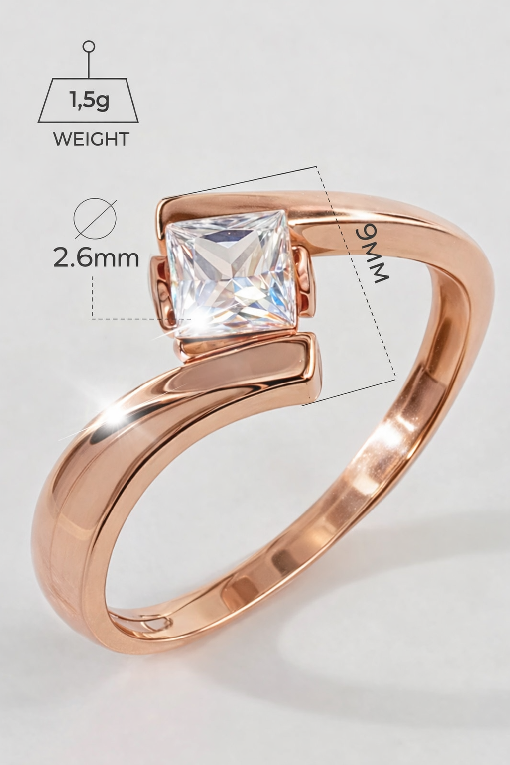 Women's Gold Plated Ring With Cubic Zirconia