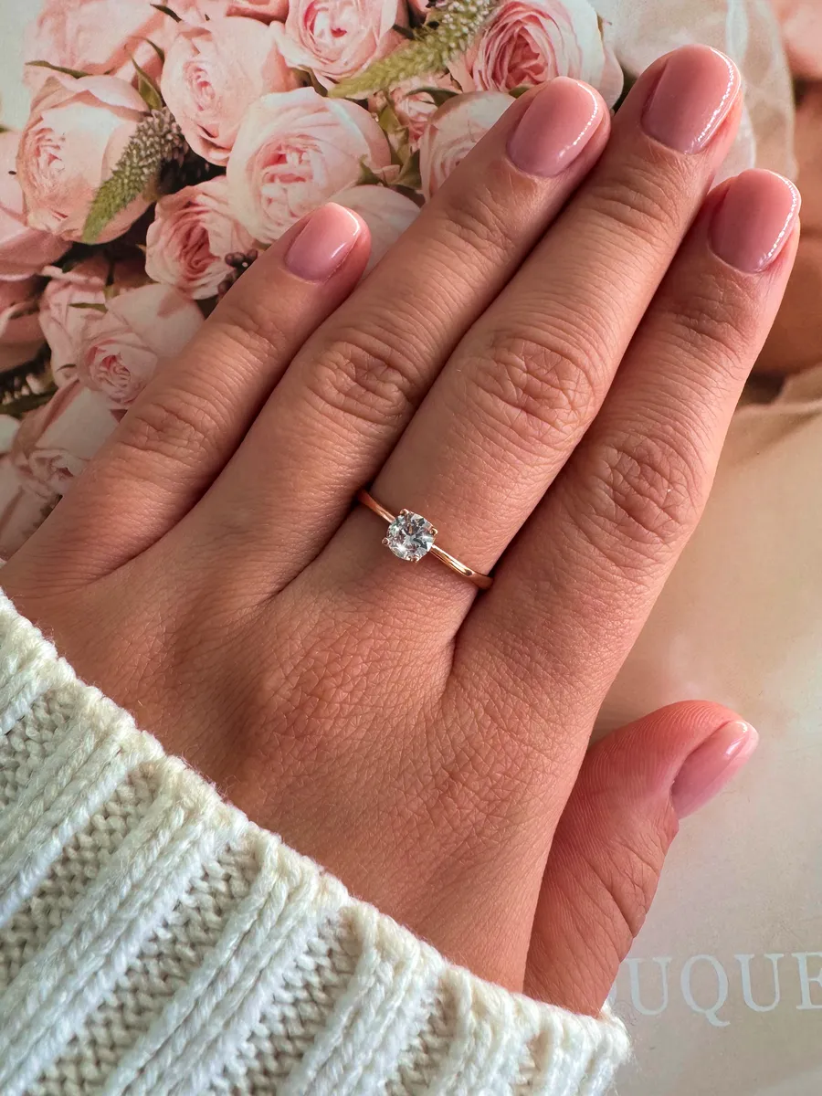 Gold Plated Engagement Ring With Stone Jewelry