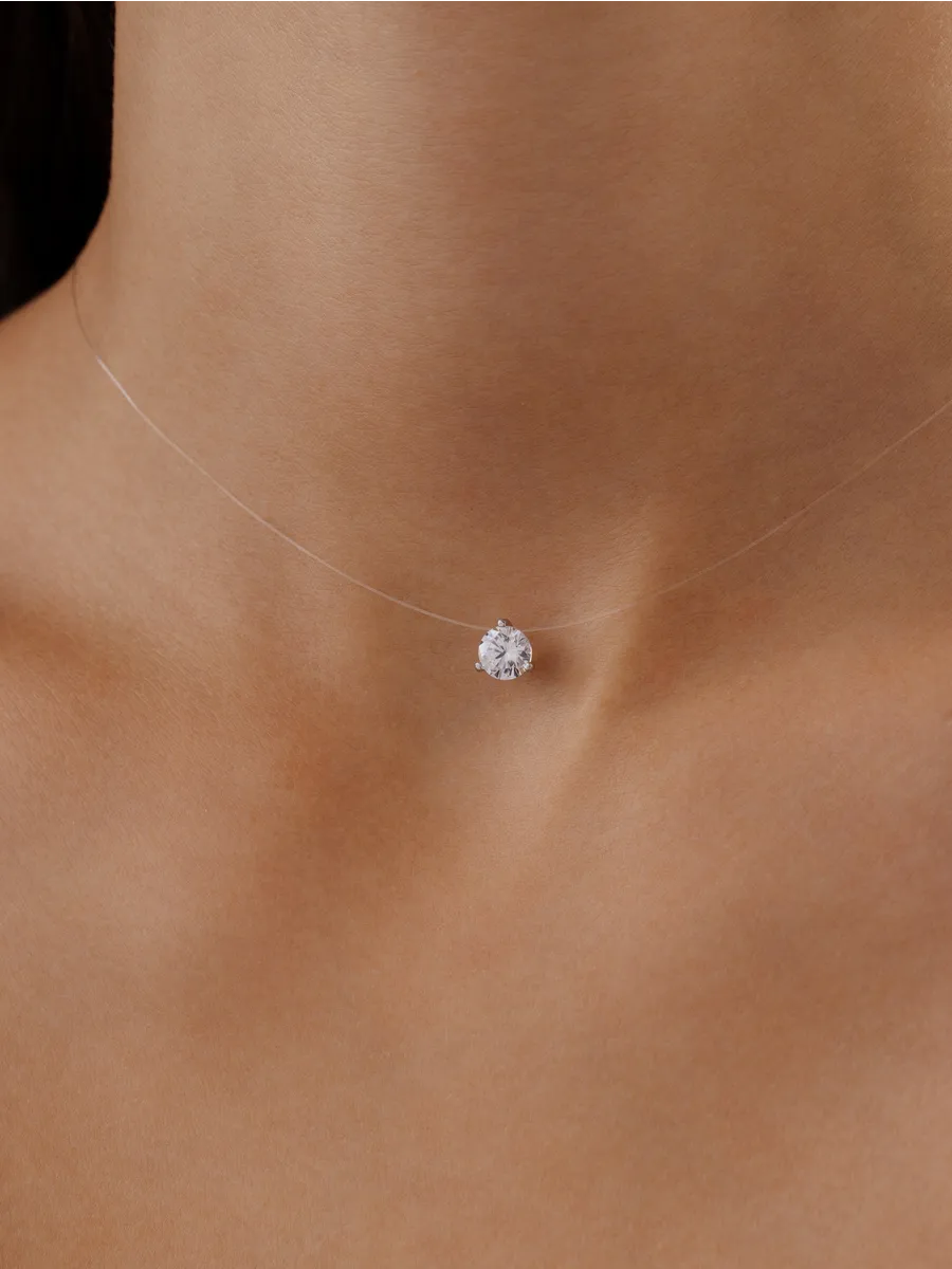 Fishing Line With Stone Silver 925 - 925 Sterling Silver